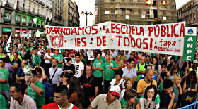 Шесть испанских студентов задержано на демонстрации в Мадриде